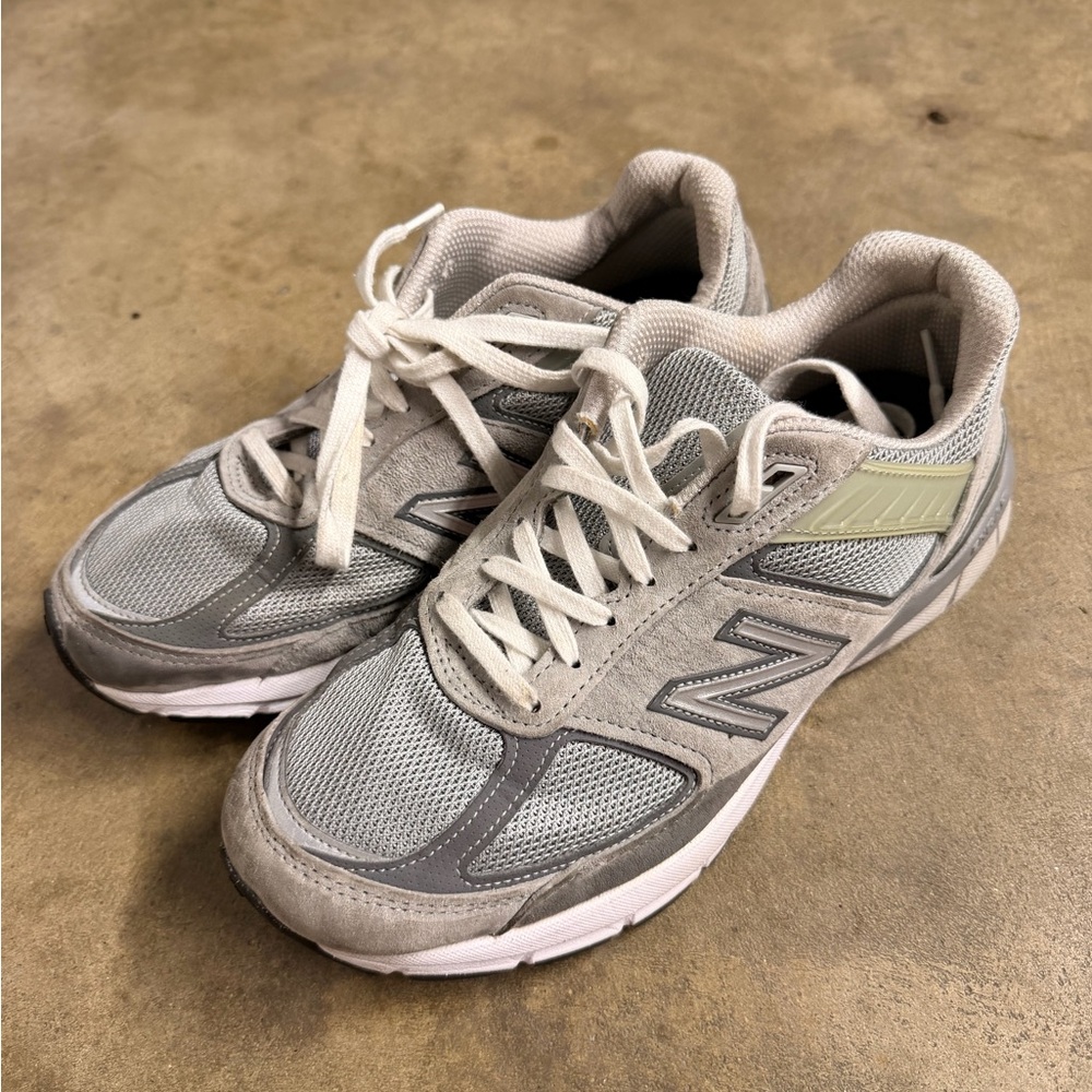 New Balance Gray and White Athletic Shoes 990
